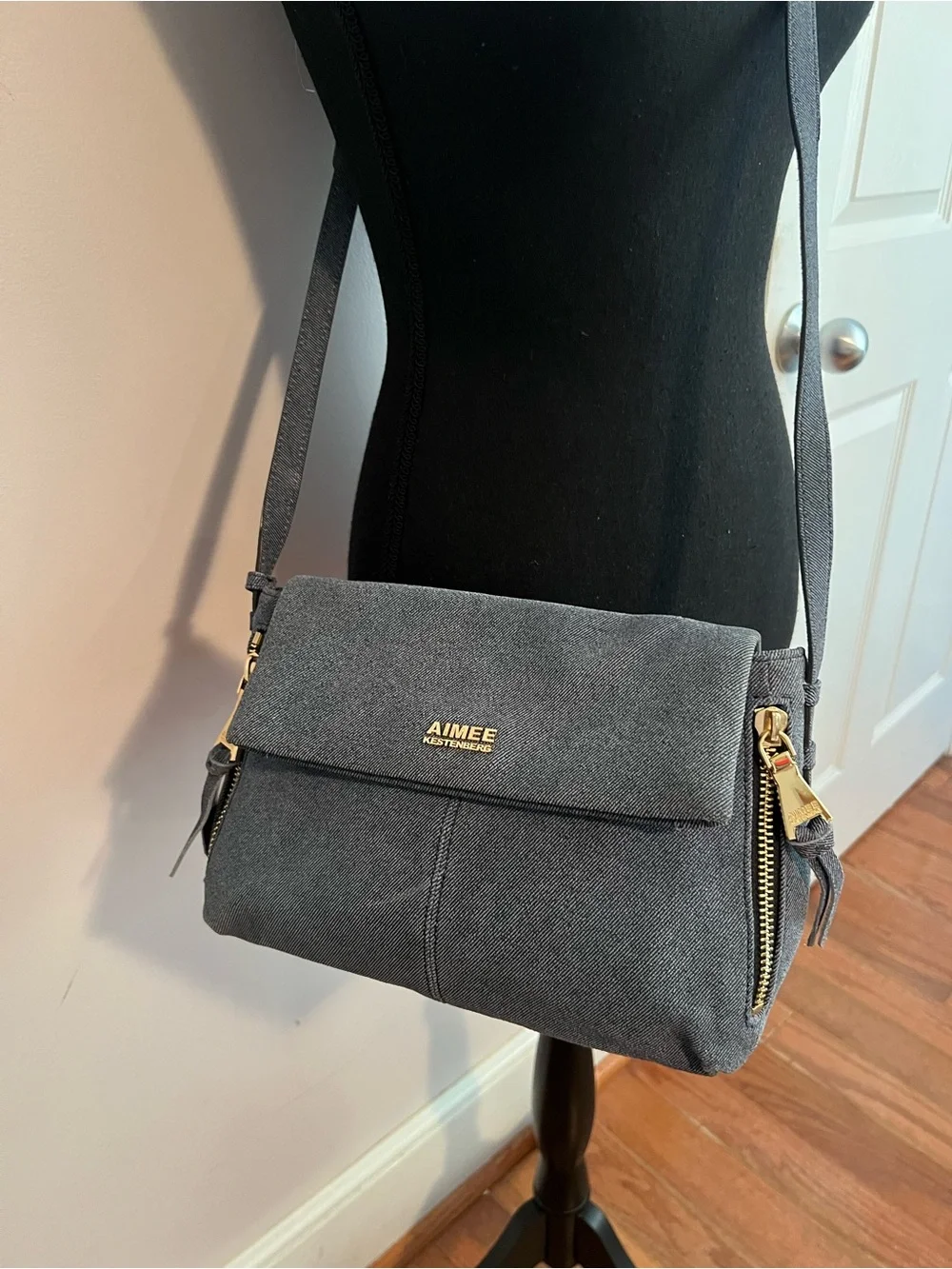 AIMEE KESTENBERG Light Blue Denim Flap Crossbody Bag